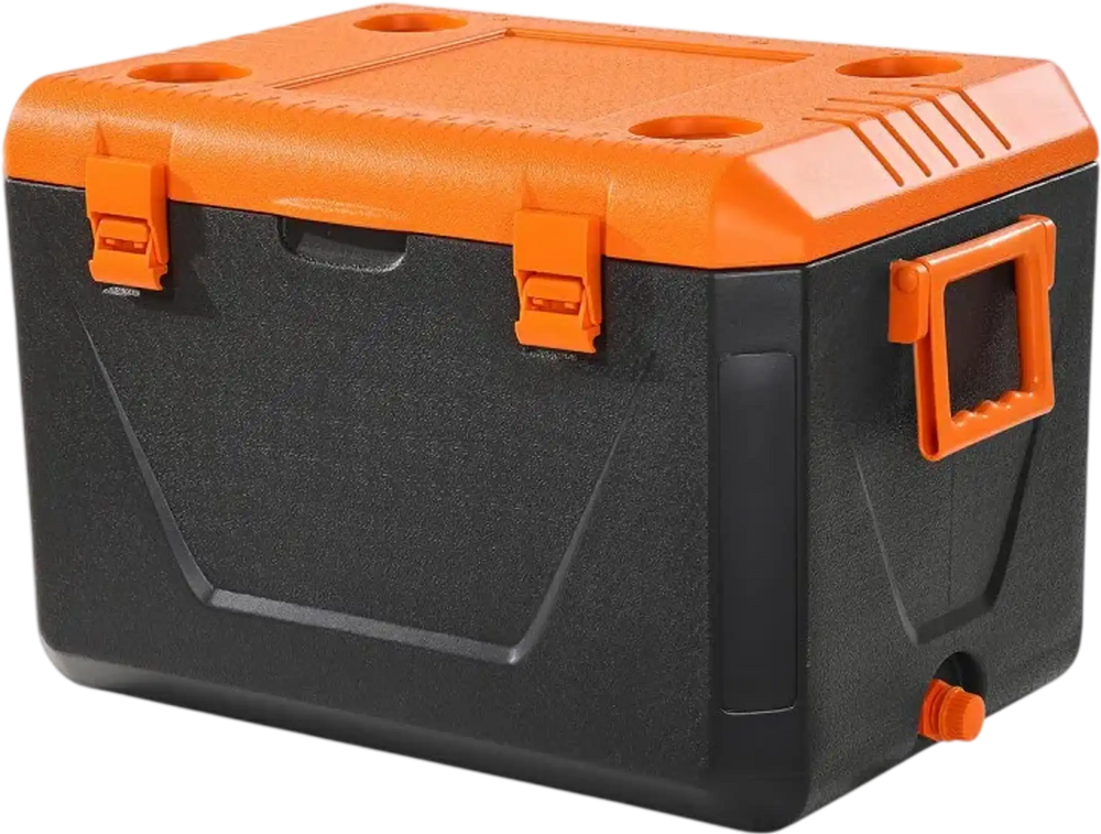 VEVOR Portable Cooler, 63 QT Hard Cooler with Ice Retention, Heavy-Duty Handles and Cup Holder, Lightweight Rigid Material Insulated Portable Cooler, Suitable for Family Picnics and Long Trips