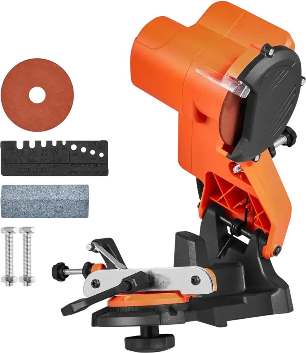 VEVOR Electric Chainsaw Sharpener, 85W Bench Saw Chain Sharpener 5000RPM, Professional Chainsaw Sharpening Tool with 2 Grinding Wheels for Woodworking, Logging, Gardening