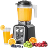 VEVOR Professional Blender, Commercial Countertop Blenders, 68 oz Plastic Jar Blender Combo, Stainless Steel 3 Functions Blender, for Frozen Drinks, Shakes, Smoothies, Peree, and Crush Ice, Black