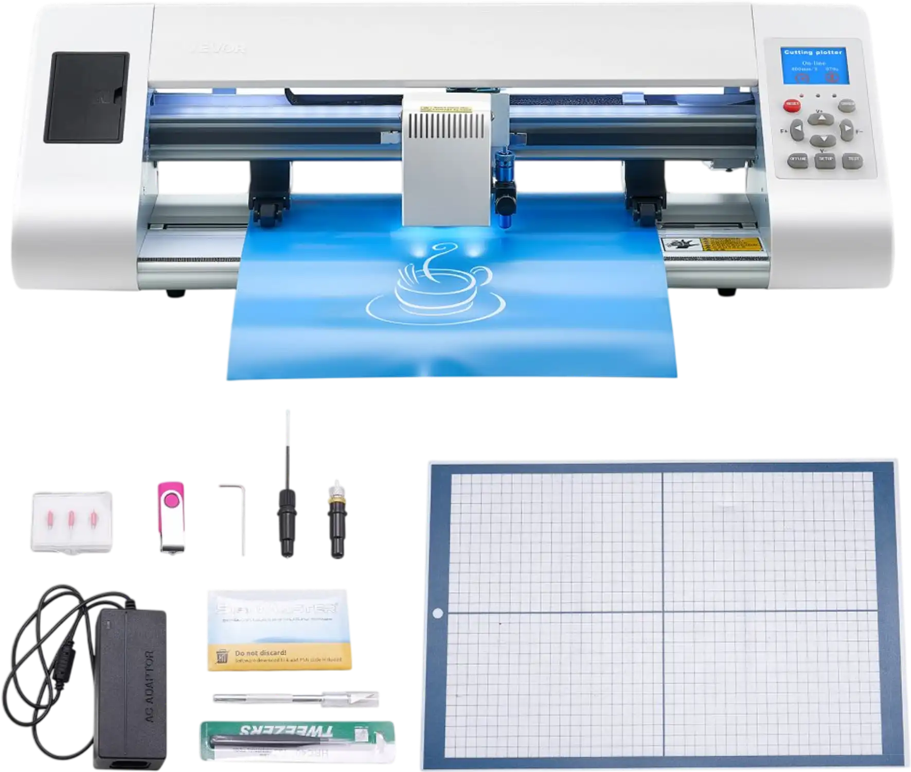 Vevor Cutting Machine Automatic Edge Detection Vinyl Cutter for DIY Crafts, Cards & Stickers New