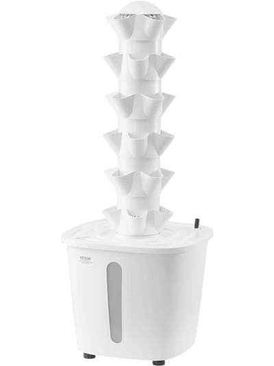 VEVOR Hydroponic Growing System, 30 Pods Vertical 6 Tiers Hydroponic Tower, Home Hydronic Garden with Water Pump & Timer, Water Circulation Plants Germination Kit for Indoor Herbs Fruits & Vegetables