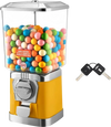 VEVOR Gumball Machine for Kids, 17"H Home Candy Vending Machine, PC Gumball Dispenser, Bubble Gum Machine for Game Stores, Coin Operated Gumball Bank for Toy Capsules Bouncy Balls Candy, Yellow