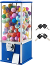 VEVOR Gumball Machine for Kids, 25" Height Home Vending Machine, PS Bouncy Balls Dispenser, Hold 230 Capsule Toys, Rectangle Bubble Gum Machine for Game Stores, Coin Operated Gumball Bank, Blue