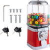 VEVOR Gumball Machine for Kids, 16"H Home Candy Vending Machine, PC Round Gumball Dispenser, Bubble Gum Machine for Game Stores, Coin Operated Gumball Bank for Toy Capsules Bouncy Balls Candy, Red