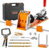 VEVOR Pocket Hole Jig Kit, 34 Pcs Pocket Hole Jig System with 11" C-clamp,  Fixture, Step Drills, Wrenches, Drill Stop Rings, Square Drive Bits, Toolbox, Adjustable, for DIY Carpentry Projects