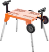 VEVOR Miter Saw Stand with Tabletop and Wheels, 330lbs Load Capacity Steel Collapsible Rolling Stand for Miter Saw, Adjustable Height and Length, Portable Compact and Folding Miter Saw Stand