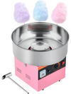 VEVOR Cotton Candy Machine Commercial, 1000W Electric Candy Floss Maker, Easy Use with 15 inch Stainless Steel Bowl and Sugar Scoop, Makes Hard Candy for Home Kids Birthday, Family Party, Pink