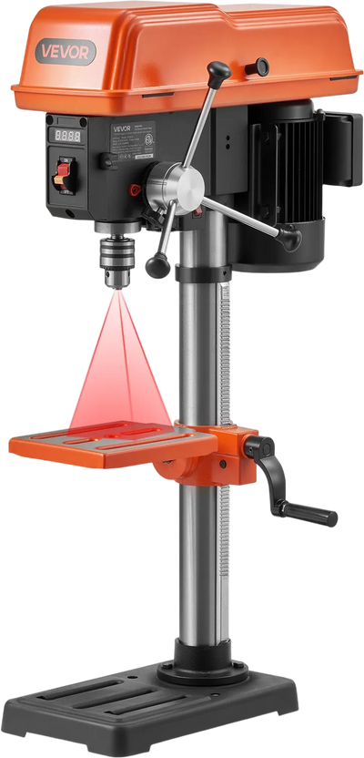 Vevor Benchtop Drill Press 10 in. 0.8 HP Variable Speed 0-45° Tilting Worktable New
