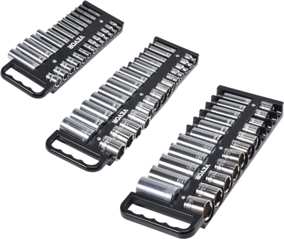 Vevor Socket Organizer Portable Magnetic Tray Set 3-Piece Metric & SAE 76-Clip New