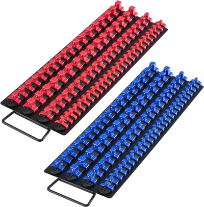 Vevor Socket Organizer Tray 2-Pc. 160-Clip Metric & SAE Steel Rail Set New