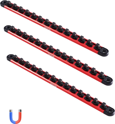 Vevor Socket Organizer Rail Set 3-Pc Magnetic Aluminum Holder New