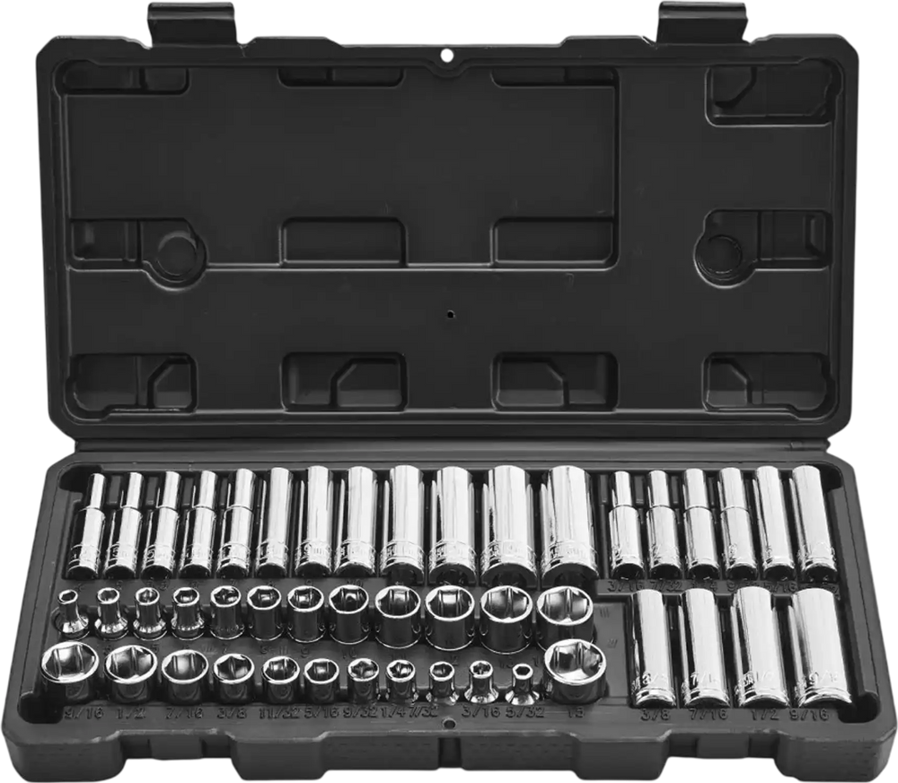 VEVOR Socket Set, 46 Pieces, 1/4 inch Drive Socket Tool Set, SAE and Metric Size, Deep and Standard, Mechanic Tool Kit with Storage Case, Chrome Plated CR-V Alloy Steel, for Automotive Repair