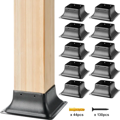 Vevor Post Base 4x4 10-Piece Heavy-Duty Powder-Coated Steel Bracket Set New