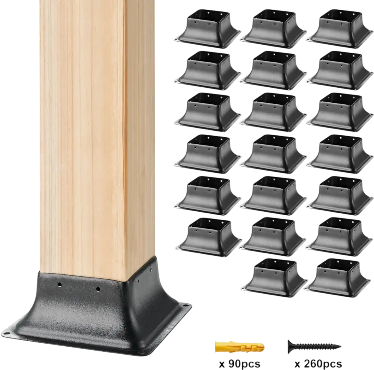 Vevor Post Base 4x4 Heavy Duty Powder-Coated Steel Bracket 20-Pc New