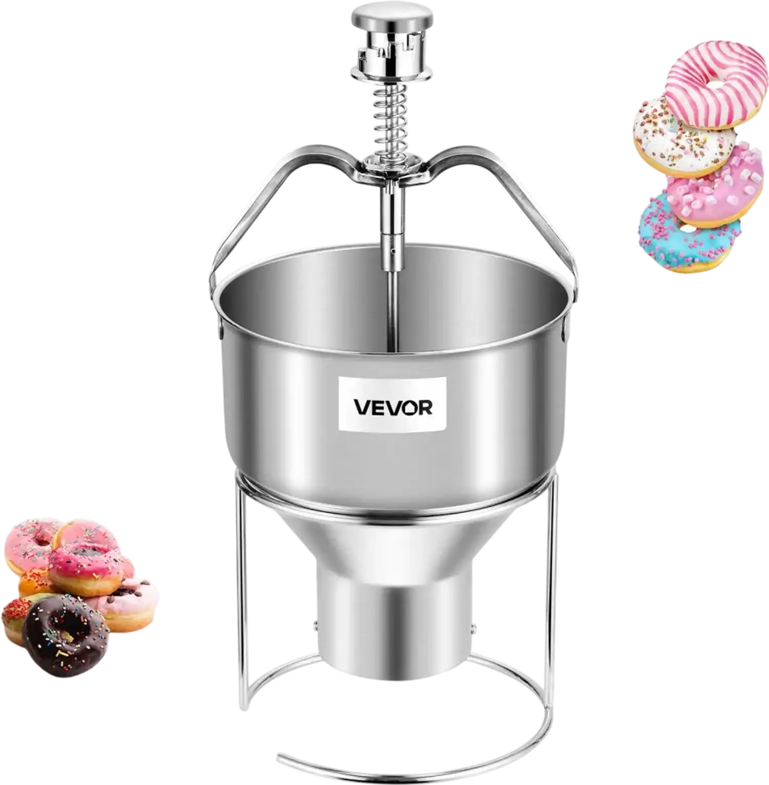 Vevor Donut Depositor Manual Batter Dispenser with Stand 2.4 L Stainless Steel New