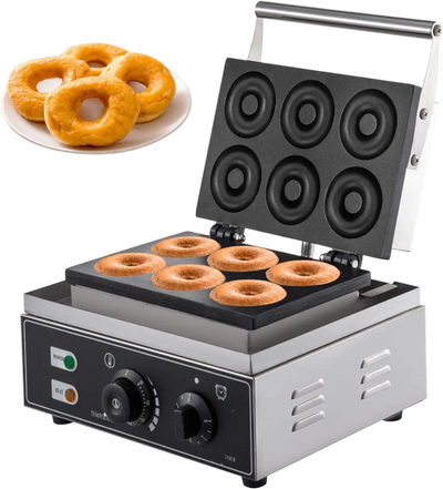 Vevor Donut Maker Commercial 6-Hole 1550W Non-Stick New
