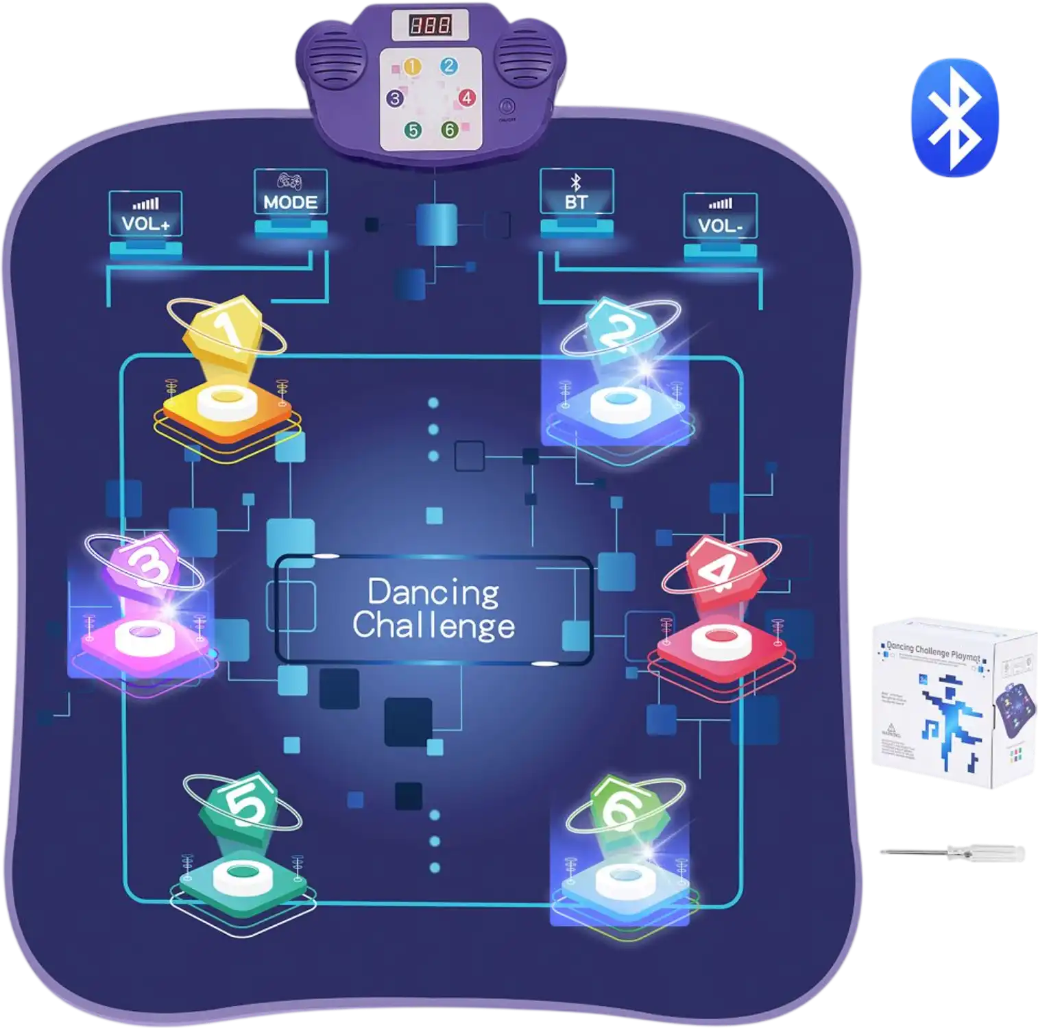 Vevor Dance Mat Wireless Bluetooth LED Kids Dance Pad New