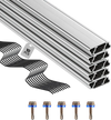 VEVOR Greenhouse Spring Wire and Lock Channel, 10 Packs 6.56 ft PVC-Coated Wiggle Wire & Aluminum Alloy Channel Bundle Kit with Included Screws, 0.05 in Thickened, Poly Film & Shade Cloth Attachments