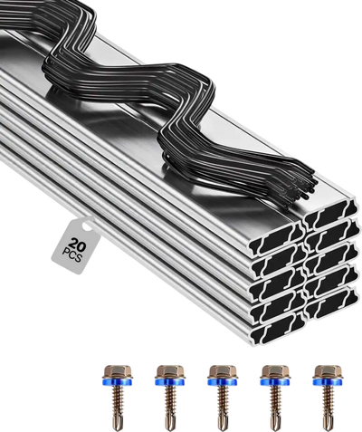 Vevor Greenhouse Spring Wire and Lock Channel Kit 20 Pack 6.6' PVC-Coated Wiggle Wire Bundle New