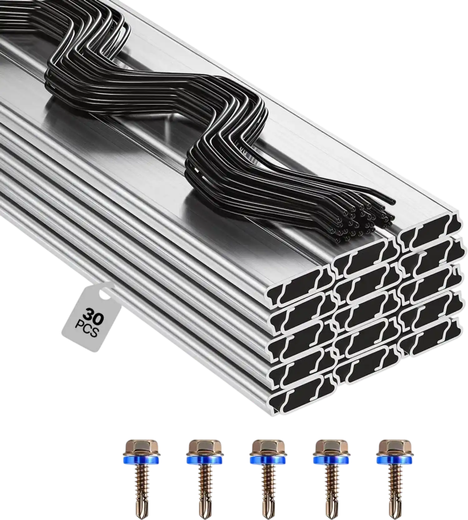 Vevor Greenhouse Spring Wire & Lock Channel Kit 30-Pack 6.6' New
