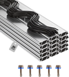 VEVOR Greenhouse Spring Wire and Lock Channel, 30 Packs 6.56 ft PVC-Coated Wiggle Wire & Aluminum Alloy Channel Bundle Kit with Included Screws, 0.05 in Thickened, Poly Film & Shade Cloth Attachments