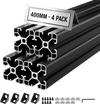 VEVOR 4PCS 4040 Aluminum Extrusion Profile, 15.75 Inch 400 mm, T Slot European Standard Anodized Linear Rail, High-Strength Extruded Aluminum Rail, for 3D Printer Parts and CNC DIY Workbench, Black