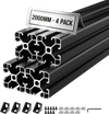 VEVOR 4PCS 4040 Aluminum Extrusion Profile, 78.74 Inch 2000 mm, T Slot European Standard Anodized Linear Rail, High-Strength Extruded Aluminum Rail, for 3D Printer Parts and CNC DIY Workbench, Black