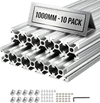 VEVOR 10PCS 2020 Aluminum Extrusion Profile, 39.37 Inch 1000 mm, T Slot European Standard Anodized Linear Rail, High-Strength Extruded Aluminum Rail, for 3D Printer Parts and CNC DIY Workbench, Silver