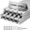 VEVOR 10PCS 2020 Aluminum Extrusion Profile, 48 Inch 1220 mm, T Slot European Standard Anodized Linear Rail, High-Strength Extruded Aluminum Rail, for 3D Printer Parts and CNC DIY Workbench, Silver