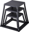 VEVOR Plyometric Jump Boxes, 12/18/24 Inch Plyo Box, Platform and Jumping Agility Box, Anti-Slip Fitness Exercise Step Up Box Set for Home Gym Training, Conditioning Strength Training, Black
