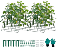 VEVOR Cucumber Trellis 4 Pack, A-Frame Garden Trellises for Raised Bed, Metal Rustproof Coating Plant Support for Vine, Climbing Plants, Peas, Beans, Zucchini, Tomato, Flower (35.43 x 27.56 in x 4PCS)
