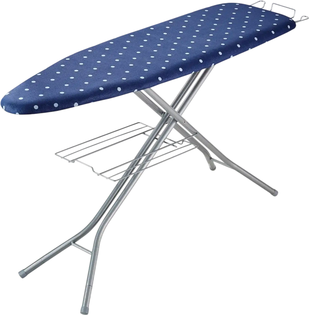 VEVOR Ironing Board with Bottom Storage Tray, Thickened 4 Layers Iron Board with Heat Resistant Cover and 100% Cotton Cover, 10 Adjustable Heights Ironing Board for Home Laundry Room Use (Size 55x15)