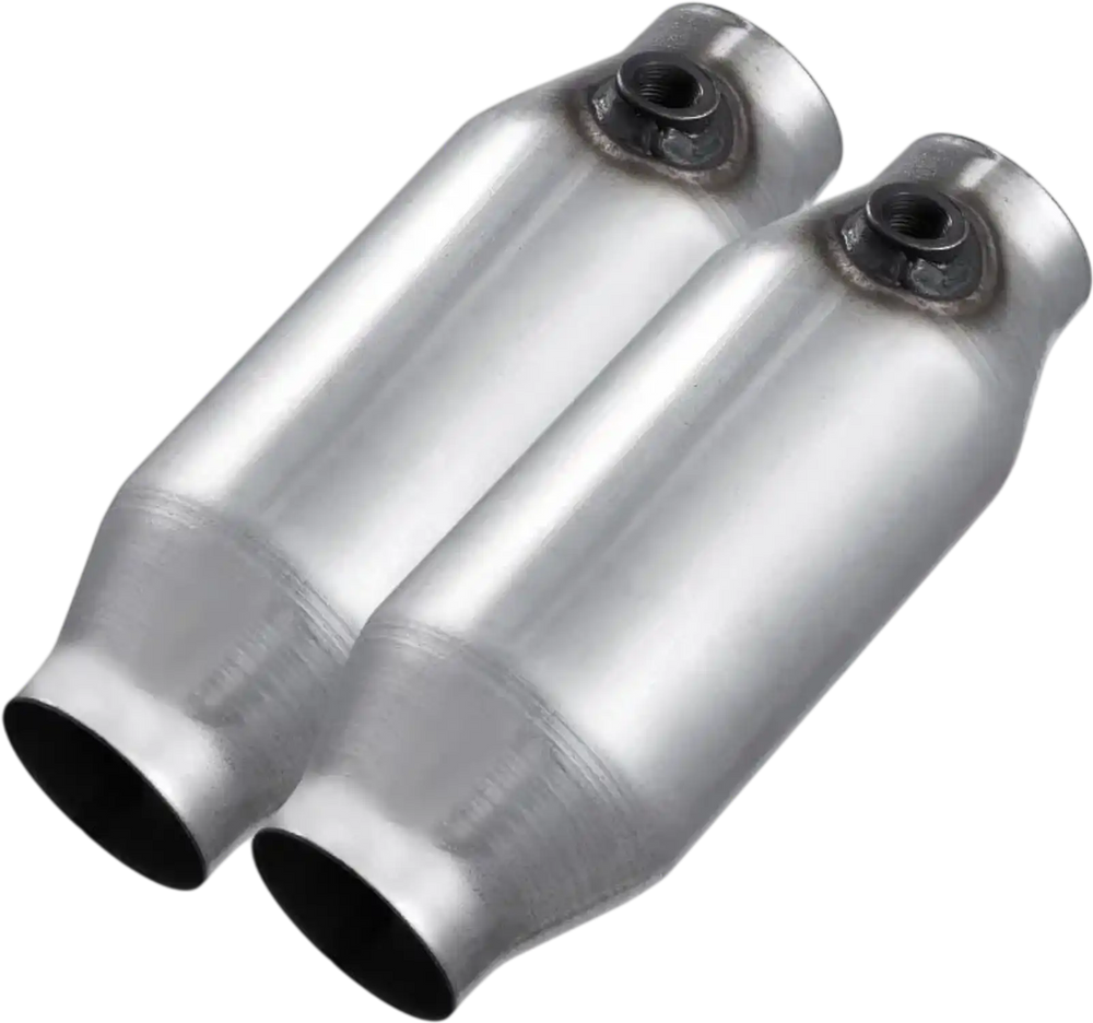 VEVOR Universal Catalytic Converter, 2.5 Inch Inlet/Outlet, 2 Pack High Flow Car Catalytic Converter with O2 Port, Direct Replacement, Stainless Steel Material, for Quick Exhaust Gas Purification
