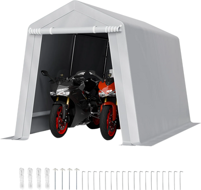 Vevor Outdoor Storage Shed 7 x 12 ft. with Roll-up Door Waterproof New