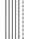 VEVOR Deck Balusters, 16 Pack Metal Deck Spindles, 44\"x0.5\" Staircase Baluster with Screws, Iron Deck Railing for Wood and Composite Deck, Stylish Black Baluster for Outdoor Stair Deck Porch