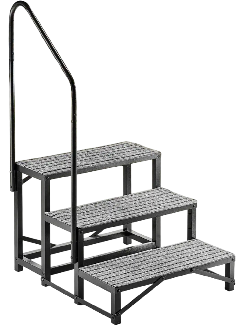 VEVOR RV Steps with Handrail, 3 Steps, 660 lbs Load Capacity, Heavy Duty Outdoor RV Stairs with Non-Slip Mat for Elderly and Pets, Portable Stairs for Hot Tub, Camper, Mobile Home, Porch, Pool, SPA