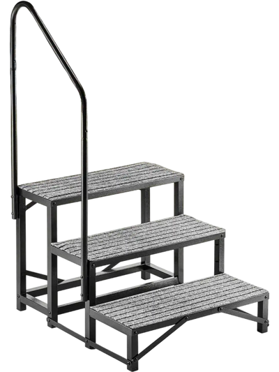 Vevor RV Steps 3-Step Outdoor Stairs with Handrail 660 lbs Capacity New