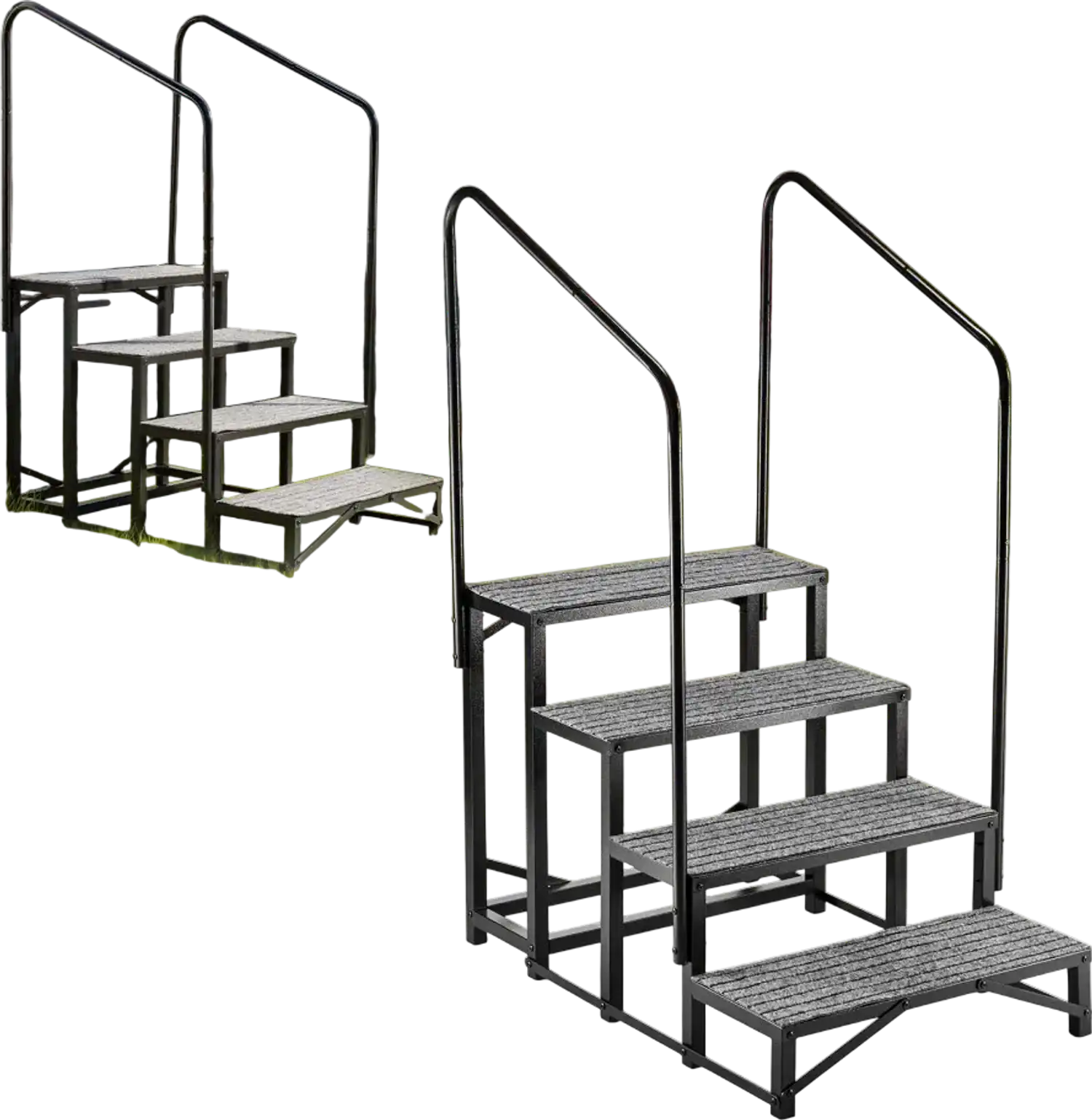 Vevor RV Steps 4-Step Outdoor Stairs with Dual Handrails Non-Slip Mat 660 lbs New