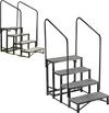 VEVOR RV Steps with Dual Handrails, 4 Steps, 660 lbs Load Capacity, Heavy Duty Outdoor RV Stairs with Non-Slip Mat for Elderly/Pets, Portable Stairs for Hot Tub, Camper, Mobile Home, Porch, Pool, SPA