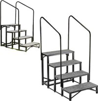 VEVOR RV Steps with Dual Handrails, 4 Steps, 660 lbs Load Capacity, Heavy Duty Outdoor RV Stairs with Non-Slip Mat for Elderly/Pets, Portable Stairs for Hot Tub, Camper, Mobile Home, Porch, Pool, SPA