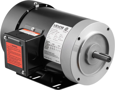 VEVOR 1 HP Electric Motor, 1725RPM Air Compressor Motor, CW/CCW Rotation, 5/8 inch Shaft Diameter, 1.88inch Shaft Length, 4.1N.m Torque, Three-Phase, TEFC Cooling, 230V/460V, 56C Frame