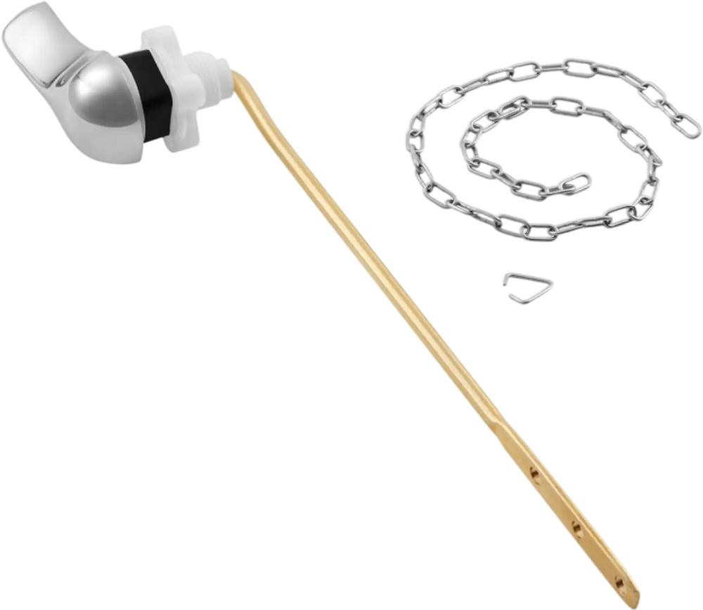 VEVOR Toilet Handle Replacement Kit, Front Mount Universal Toilet Handle, Toilet Handle Lever with Stainless Steel Flapper Chain, Toilet Flush Handle Fits Various Toilet Tanks, Chrome Finish, Silver