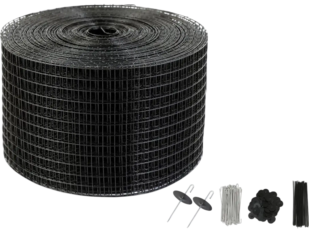 VEVOR 8 inch x 100ft Solar Panel Bird Guard, Critter Guard Roll Kit with 70pcs Aluminum Alloy Fasteners, Solar Panel Guard with Rust-proof PVC Coating, 1/2 inch Wire Roll Mesh