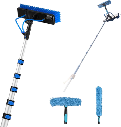 Vevor Solar Panel Cleaning Kit 39' Water Fed Pole Brush New