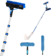 VEVOR Solar Panel Cleaning Kit, 24 ft, Water Fed Pole Kit with Cleaning Brush, Soap Dispenser, Extendable Aluminum Telescopic Pole, 180° Rotatable Brush Head, for Roof Mounted Solar Panels, Windows