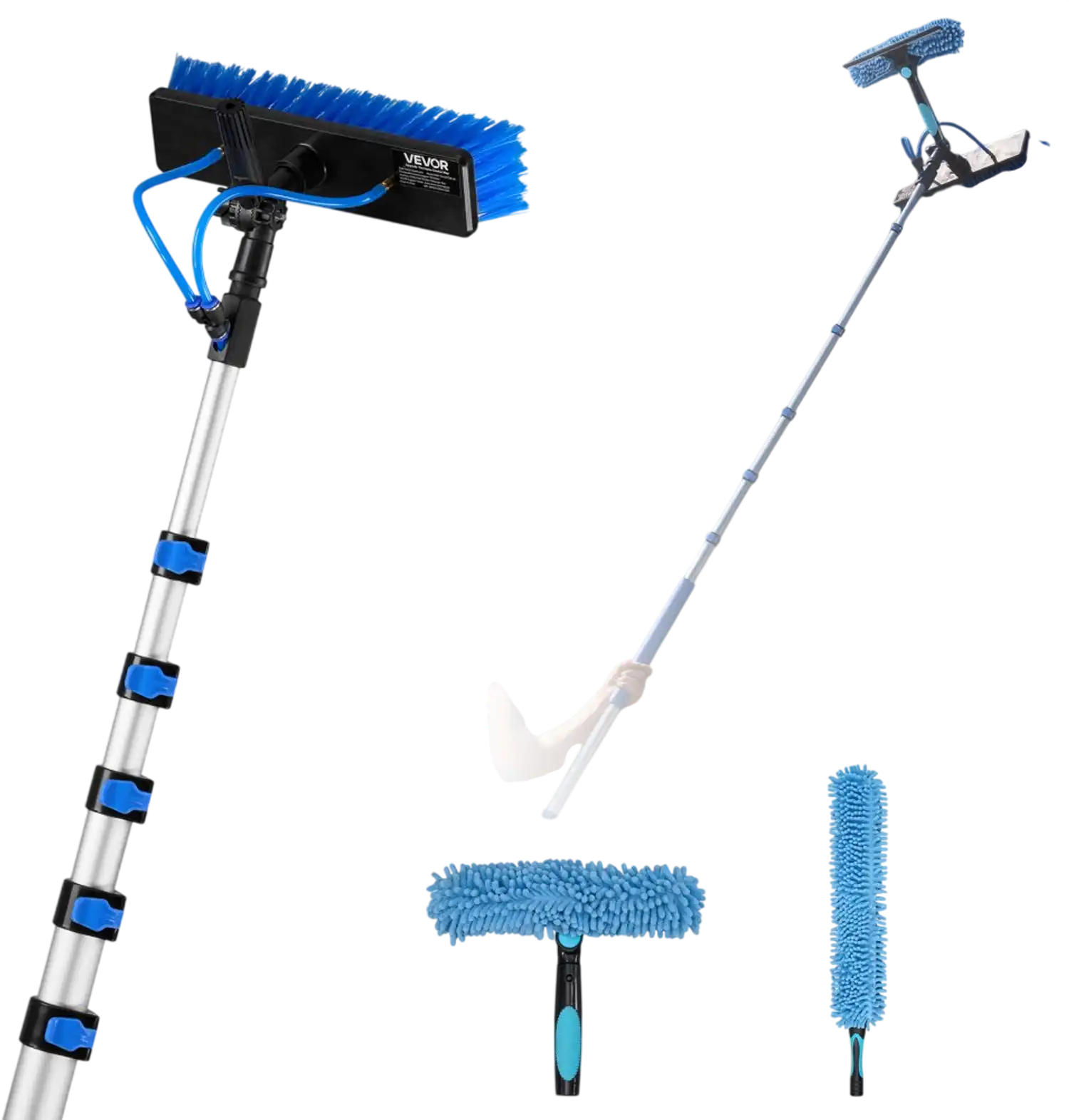 Vevor Solar Panel Cleaning Kit 33' Water Fed Pole Brush New