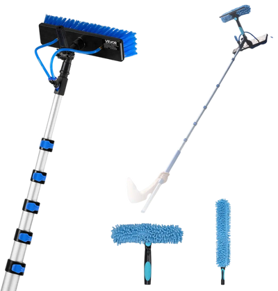 Vevor Solar Panel Cleaning Kit 33' Water Fed Pole Brush New