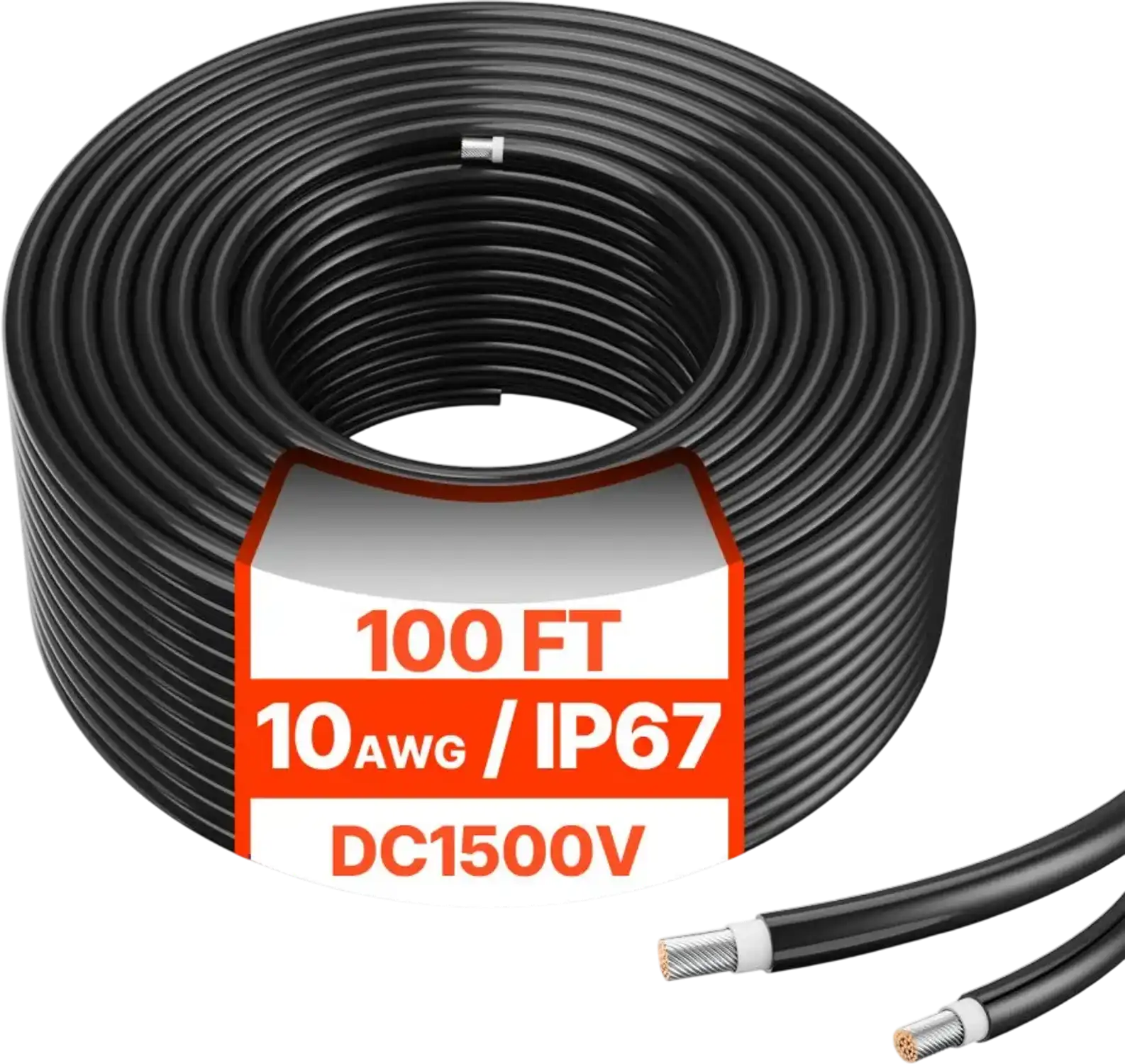 Vevor Solar Panel Extension Cable 100' 10AWG Waterproof PV 6mm² Black New