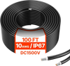 VEVOR 100FT Solar Panel Extension Cable 10AWG Waterproof PV 6mm² Cable Black