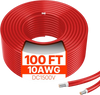VEVOR 100FT Solar Panel Extension Cable 10AWG Waterproof PV 6mm² Cable Red
